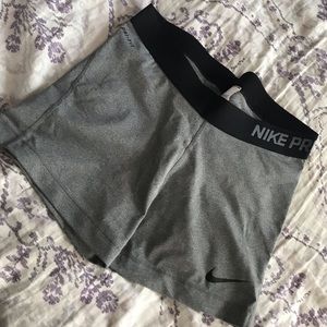 Gray Nike pro shorts